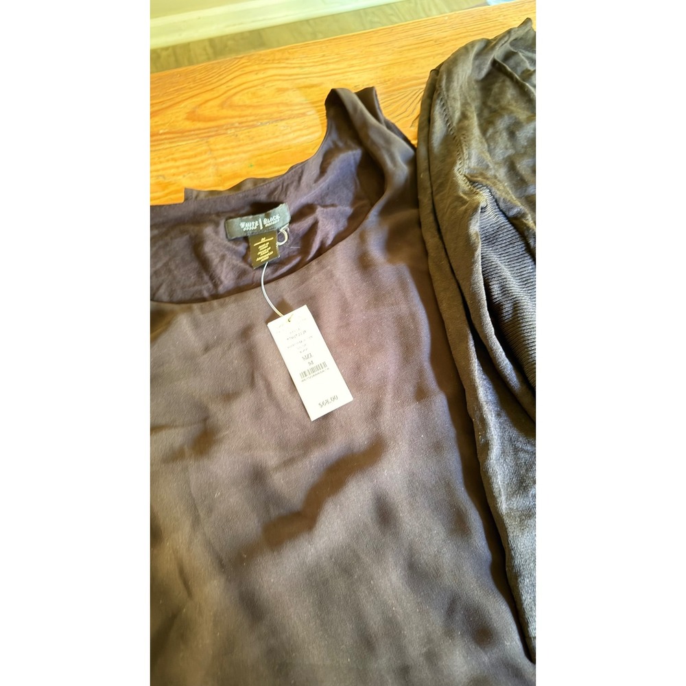 White House Black Market Tops Lot Womens Size M Black Blue Striped NWT 4pc - Picture 3 of 6
